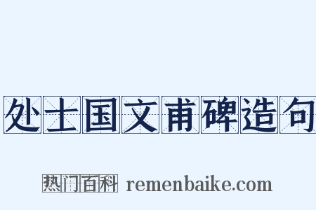 处士国文甫碑造句是什么意思的图片